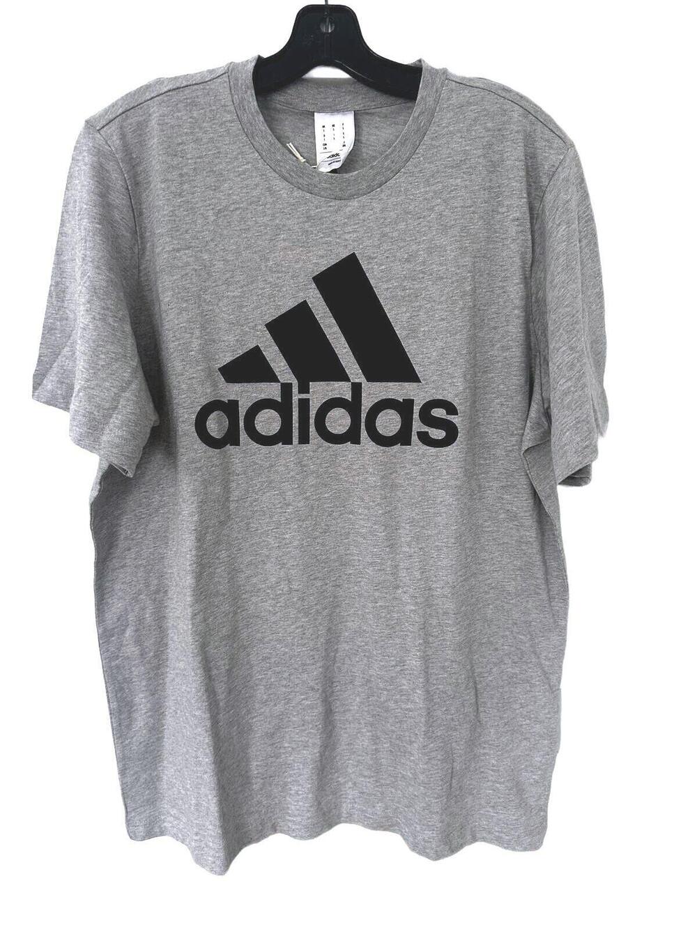 NWT Adidas Men's Multi Sports Grey Logo 100% Cotton T-Shirt - Size L